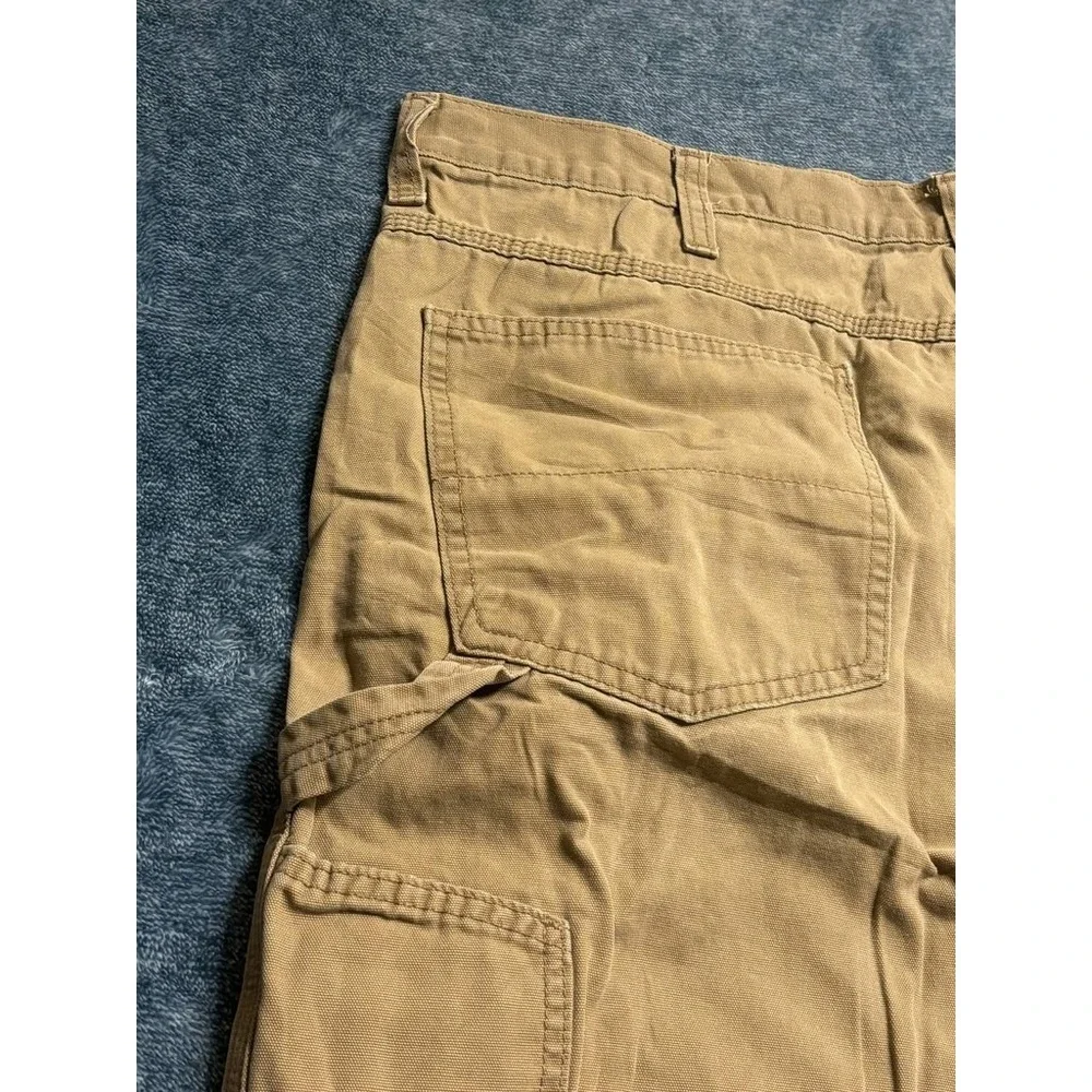 Faded Glory Carpenter Utility Pants 40x30 Tan Cotton Hammer Loop